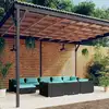 Image de vidaXL Salon de jardin 10 pcs avec coussins Noir Résine tressée
