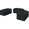 Image de vidaXL Salon de jardin 6 pcs avec coussins Résine tressée Noir