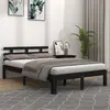 Image de vidaXL Cadre de lit sans matelas noir bois massif 200x200 cm