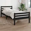 Image de vidaXL Cadre de lit sans matelas noir bois massif 100x200 cm