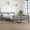 Image de vidaXL Cadre de lit sans matelas gris bois massif 140x200 cm
