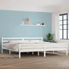 Image de vidaXL Cadre de lit sans matelas blanc bois massif 200x200 cm