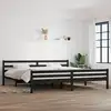 Image de vidaXL Cadre de lit sans matelas noir bois massif 200x200 cm
