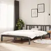 Image de vidaXL Cadre de lit sans matelas gris bois massif 140x200 cm