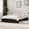 Image de vidaXL Cadre de lit sans matelas noir bois massif 140x190 cm