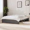 Image de vidaXL Cadre de lit sans matelas gris bois massif 140x200 cm