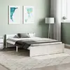 Image de vidaXL Cadre de lit sans matelas blanc bois massif 135x190 cm