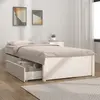 Image de vidaXL Cadre de lit sans matelas avec tiroirs blanc