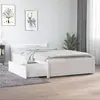 Image de vidaXL Cadre de lit sans matelas avec tiroirs blanc