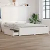 Image de vidaXL Cadre de lit sans matelas avec tiroirs blanc