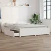 Image de vidaXL Cadre de lit sans matelas avec tiroirs blanc 140x190 cm