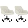 Image de vidaXL Chaises pivotantes à manger lot de 2 Crème Velours