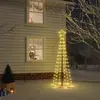 Image de vidaXL Arbre de Noël cône Blanc chaud 108 LED 70x180 cm