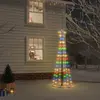 Image de vidaXL Arbre de Noël cône 108 LED Colorées 70x180 cm