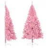 Image de vidaXL Demi sapin de Noël artificiel avec support Rose 240 cm PVC