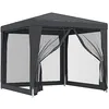 Image de vidaXL Partytent met 4 mesh zijwanden 2,5x2,5 m HDPE antracietkleurig