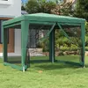 Image de vidaXL Tente de fête avec 4 parois latérales en maille Vert 3x3 m PEHD