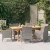 Image de vidaXL Ensemble à manger de jardin 7 pcs avec coussins Gris