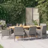Image de vidaXL Ensemble à manger de jardin 9 pcs avec coussins Gris