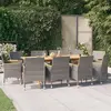 Image de vidaXL Ensemble à manger de jardin 11 pcs avec coussins Gris