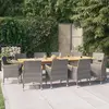 Image de vidaXL Ensemble à manger de jardin 11 pcs avec coussins Gris