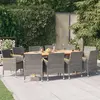 Image de vidaXL Ensemble à manger de jardin 11 pcs avec coussins Gris