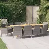 Image de vidaXL Ensemble à manger de jardin 11 pcs avec coussins Gris