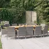 Image de vidaXL Ensemble à manger de jardin 13 pcs avec coussins Gris