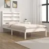 Image de vidaXL Cadre de lit sans matelas blanc bois massif 100x200 cm