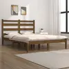 Image de vidaXL Cadre de lit sans matelas marron miel bois massif 200x200 cm