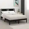 Image de vidaXL Cadre de lit sans matelas noir 200x200 cm bois massif de pin