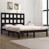 Image de vidaXL Cadre de lit sans matelas noir 140x190 cm bois de pin massif