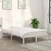 Image de vidaXL Cadre de lit sans matelas blanc 140x190 cm bois massif