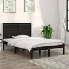 Image de vidaXL Cadre de lit sans matelas noir 140x190 cm bois massif
