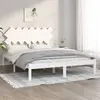 Image de vidaXL Cadre de lit sans matelas blanc 140x200 cm bois massif