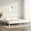 Image de vidaXL Cadre de lit sans matelas blanc 200x200 cm bois massif