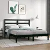 Image de vidaXL Cadre de lit sans matelas noir 140x190 cm bois de pin massif
