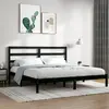 Image de vidaXL Cadre de lit sans matelas noir 200x200 cm bois massif de pin