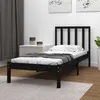 Image de vidaXL Cadre de lit sans matelas noir 75x190 cm bois de pin massif