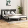 Image de vidaXL Cadre de lit sans matelas gris 200x200 cm bois massif