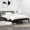 Image de vidaXL Cadre de lit sans matelas noir 140x190 cm bois massif