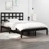 Image de vidaXL Cadre de lit sans matelas noir 140x190 cm bois massif