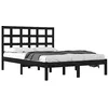 Image de vidaXL Cadre de lit sans matelas noir 200x200 cm bois massif