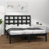 Image de vidaXL Cadre de lit sans matelas noir 200x200 cm bois massif