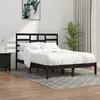 Image de vidaXL Cadre de lit sans matelas noir bois massif 140x190 cm
