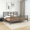Image de vidaXL Cadre de lit sans matelas bois massif gris 200x200 cm