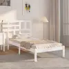 Image de vidaXL Cadre de lit sans matelas blanc bois massif 75x190 cm