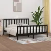 Image de vidaXL Cadre de lit sans matelas noir 200x200 cm bois massif