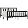 Image de vidaXL Cadre de lit sans matelas noir bois massif de pin 200x200 cm