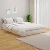 Image de vidaXL Cadre de lit sans matelas blanc bois massif